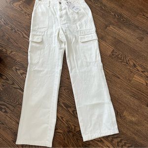 NWT White Cargo Pants